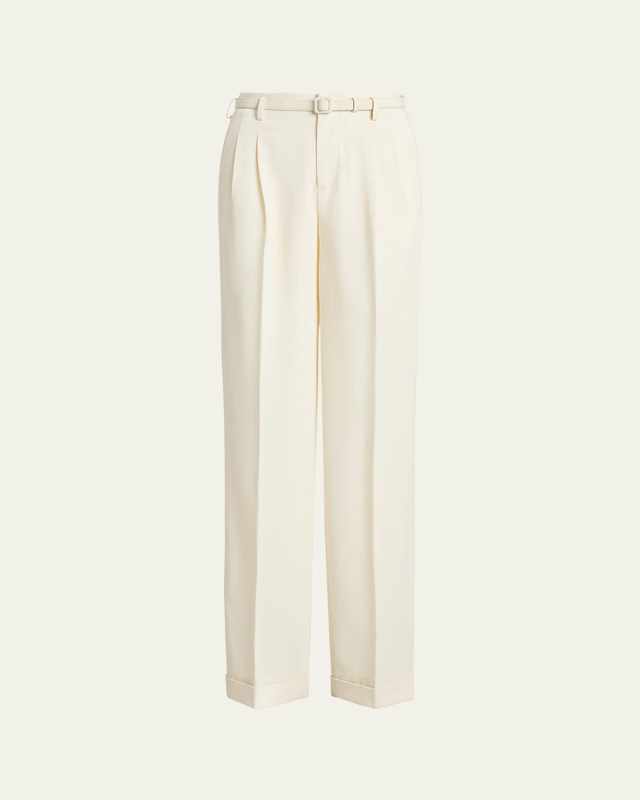Stamford Straight-Leg Belted Pants